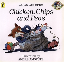 Book cover of Chicken, Chips and Peas by Allan Ahlberg