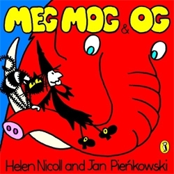 Book cover of Meg, Mog and Og by Helen Nicoll