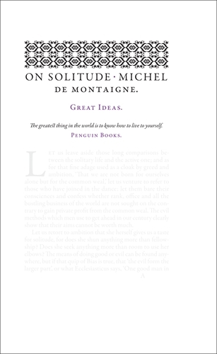 Book cover of On Solitude by Michel de Montaigne