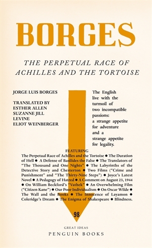 Book cover of The Perpetual Race of Achilles and the Tortoise by Jorge Luis Borges