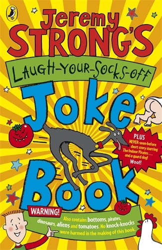 Book cover of Jeremy Strong's Laugh-Your-Socks-Off Joke Book by Jeremy Strong, Amanda Li