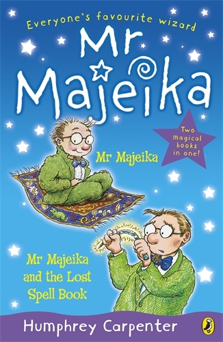 Book cover of Mr Majeika and Mr Majeika and the Lost Spell Book bind-up by Humphrey Carpenter