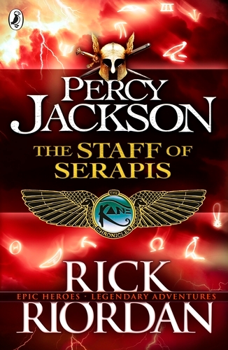 Book cover of The Staff of Serapis by Rick Riordan