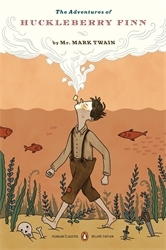 Book cover of The Adventures of Huckleberry Finn by Mark Twain