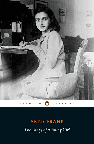 Book cover of The Diary of a Young Girl by Anne Frank