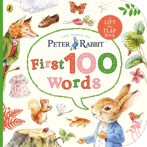 Book cover of Peter Rabbit Peter's First 100 Words by Beatrix Potter