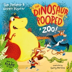 Book cover of The Dinosaur that Pooped a Zoo! by Tom Fletcher, Dougie Poynter