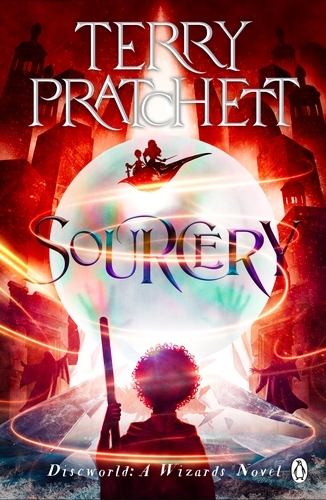 Book cover of Sourcery by Terry Pratchett
