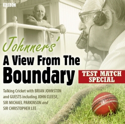 Book cover of Johnners' A View From The Boundary Test Match Special by Barry Johnston