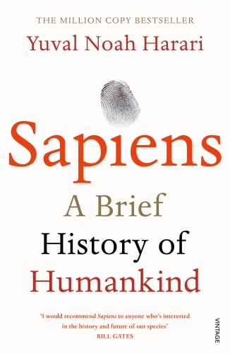Book cover of Sapiens by Yuval Noah Harari
