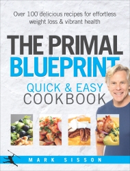 Book cover of The Primal Blueprint Quick and Easy Cookbook by Mark Sisson