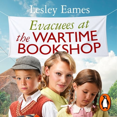 Book cover of Evacuees at the Wartime Bookshop by Lesley Eames