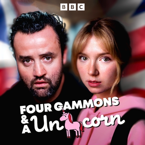 Book cover of Four Gammons and a Unicorn by Katie Sayer