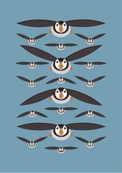Book cover of Flying Puffins A5 Hardback Notebook by I Like Birds