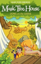 Book cover of Magic Tree House 11: Lions on the Loose by Mary Pope Osborne
