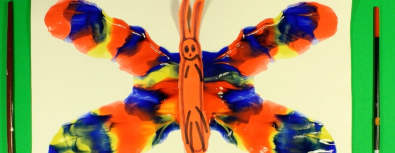 Make a Very Hungry Caterpillar inspired butterfly painting