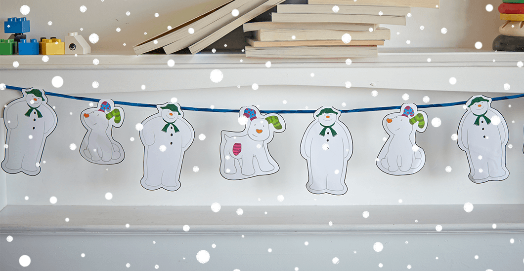 Make a festive Snowman and the Snowdog garland