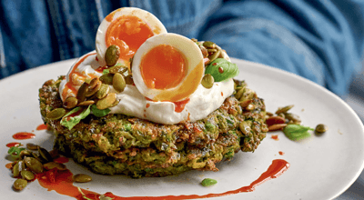 Photo of Tim Spector's herby pea pancakes
