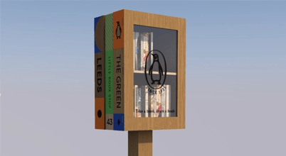 Illustrative image of a Penguin 90th book stop box