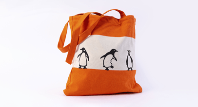 Photo of the Penguin 90th tote bag as featured on the Penguin Shop