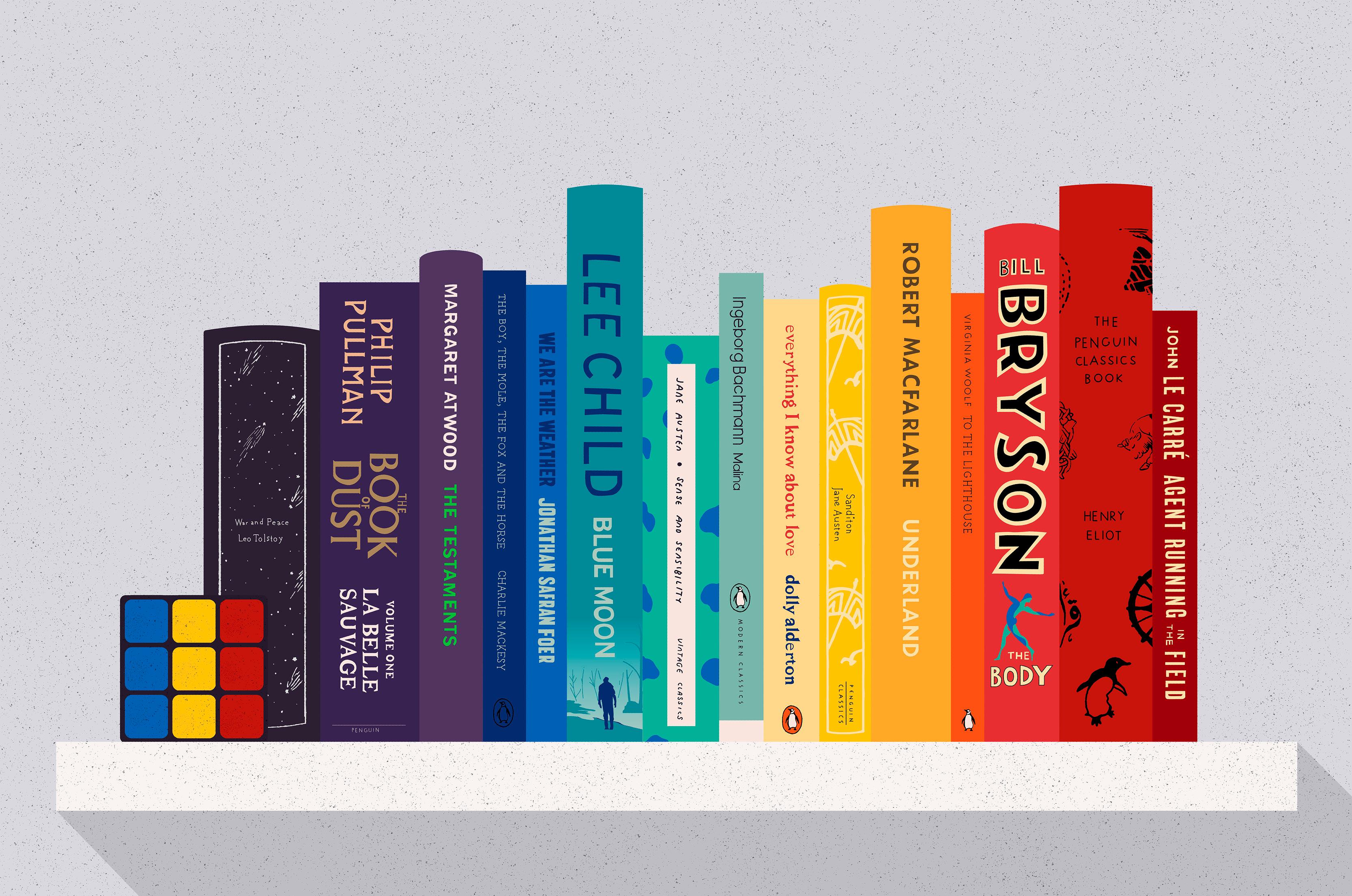 Colour coded bookshelf