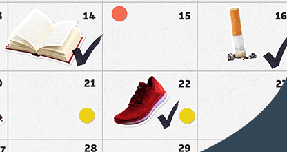 Decorative image for The Penguin books that shaped our everyday lives article, featuring a monthly calendar with personal goals planned in