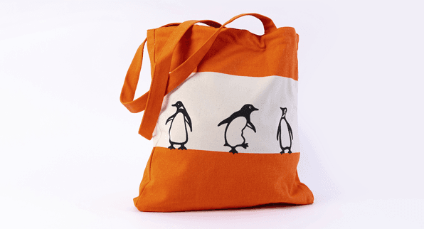 Photo of the Penguin 90th tote bag as featured on the Penguin Shop