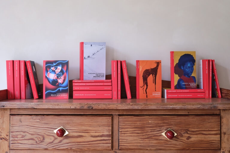 Photo of Vintage red-spine classics on a shelf